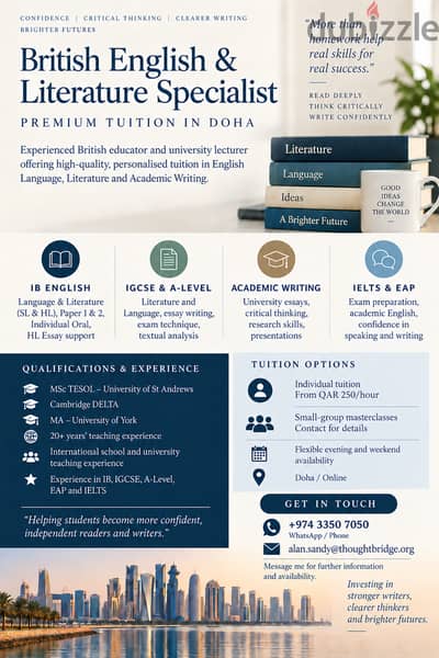 ACADEMIC ENGLISH, WRITING & LITERATURE TUITION