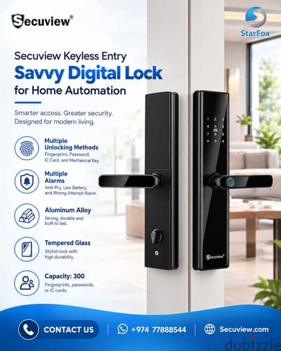 Secuview Keyless Entry Savvy Digital Lock for Home Automation