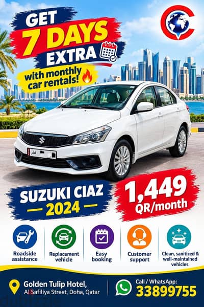 Suzuki ciaz 2024 model at just 1449/qr