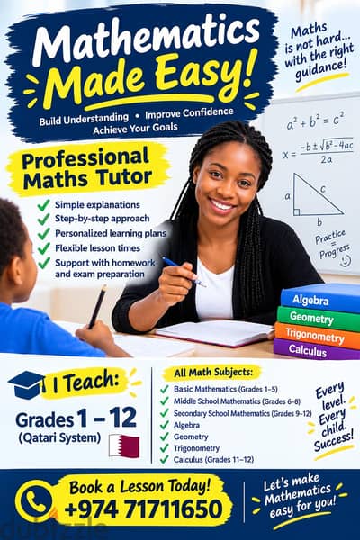 IGCSE Mathematics Tutor (Grades 1-10) | In-Person (Qatar) & Online