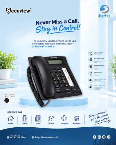 Secuview Telephone Caller ID Hands-Free and 24 Ringer Landline Phone