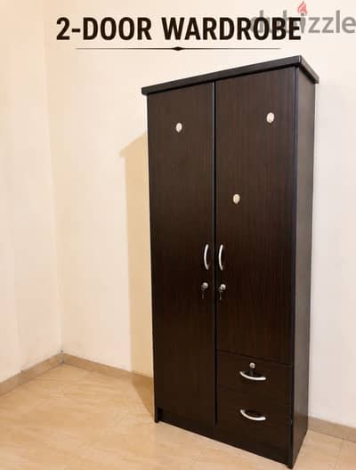 2-Door Wardrobe with Drawers & Lock