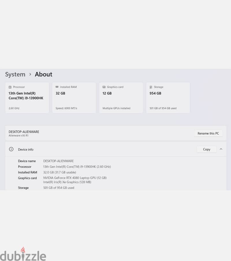 ‫Alienware x16 R1 Gaming Laptop – RTX 4080 / i9 / 32GB / 1TB / 480Hz ...