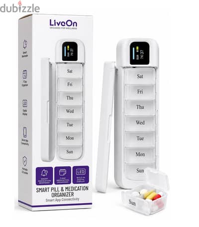 LiveOn Smart Pill & Medication Organizer with Bluetooth App Connectivi