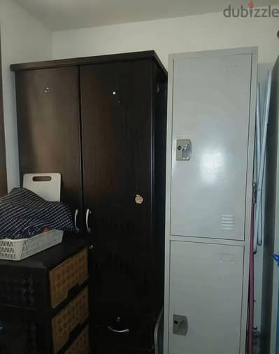 2 wardrobe and metal locker  good condition