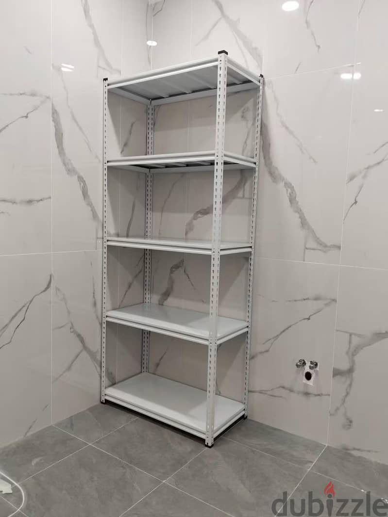 Slotted Angle Rack (Grey) Heavy duty rack, Shelves (rufuf) 3