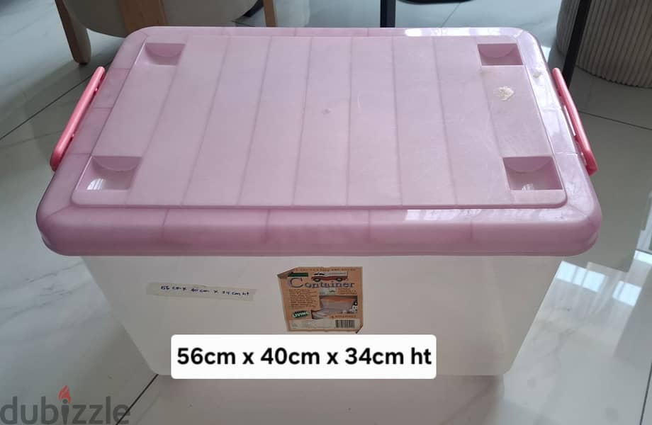 Storage Box with Lockable Blue Handles & Bottom Wheels. 3