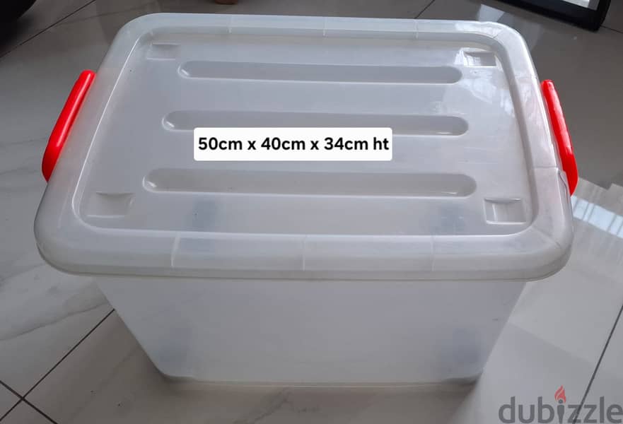 Storage Box with Lockable Blue Handles & Bottom Wheels. 5