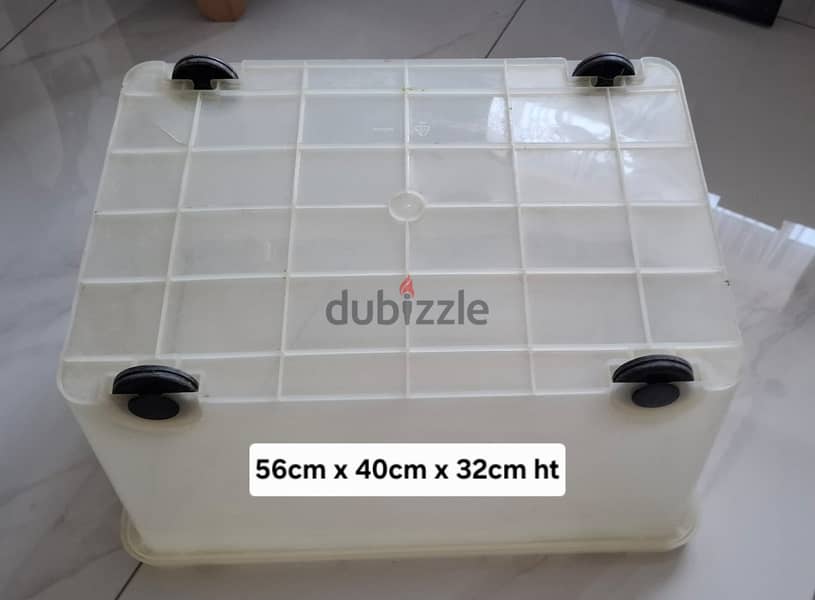 Storage Box with Lockable Blue Handles & Bottom Wheels. 6