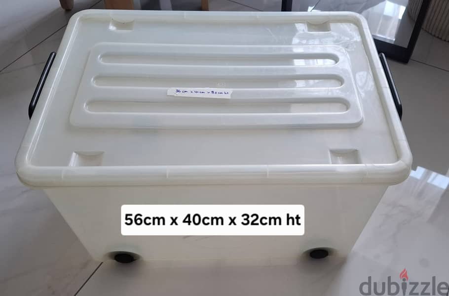 Storage Box with Lockable Blue Handles & Bottom Wheels. 7