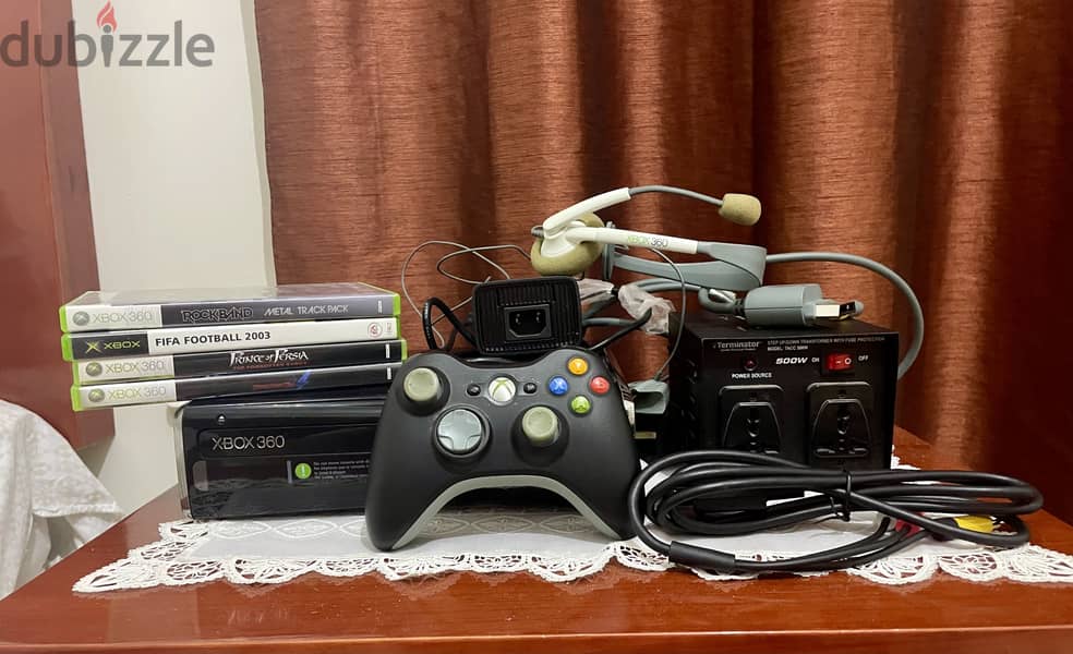 Xbox 360 S Console Bundle - 1 Controller + Headset + 5 Games Bundle 2