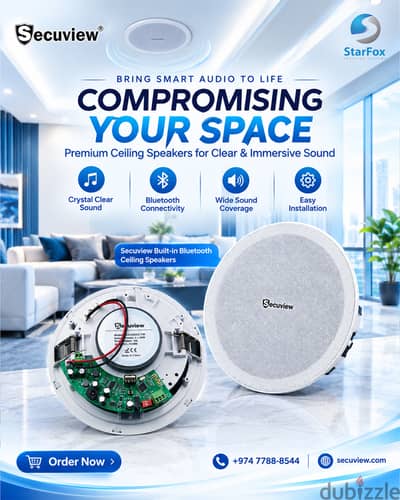 Secuview Built-in Bluetooth Ceiling Speakers’ Smart Audio Solution.
