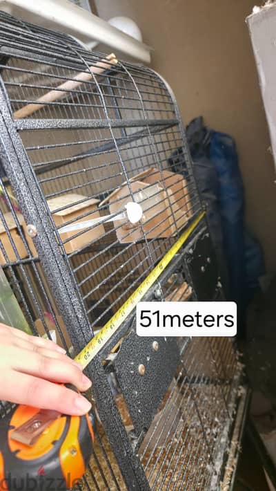  Large Standing Metal Bird Cage on Rollers (Cage Only)