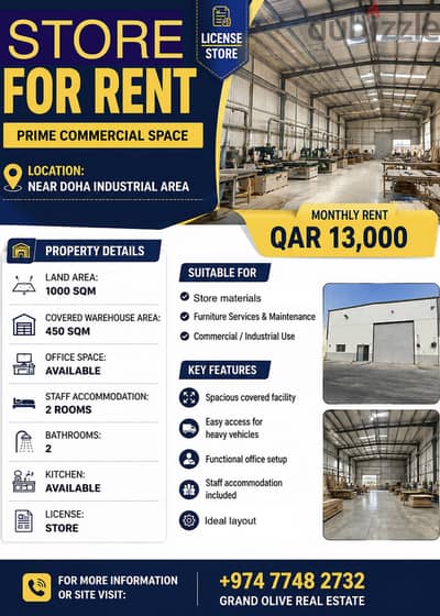 450 Store with 2 Room For Rent