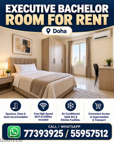 Fully Furnished Executive Bachelor Room for Rent (2 People) Free Wifi,