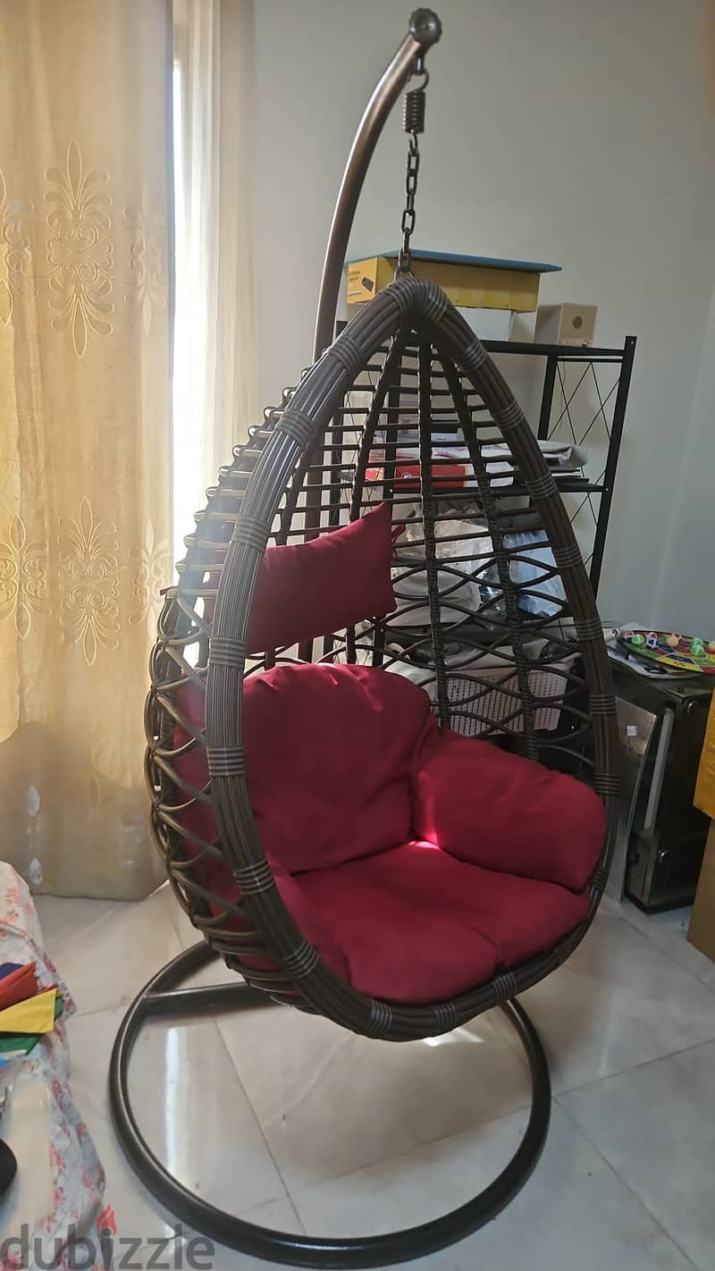 Ratten 1 seater Swing chair- Brown 1