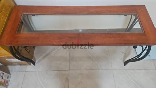 Wroght Iron Antique heavy duty wooden Table 136cm x 46cm
