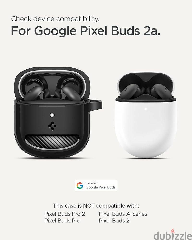 Google Pixel Buds 2a- Spigen Rugged Armor Case 3