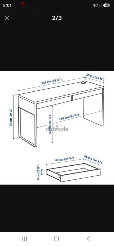 Ikea study table and peg board