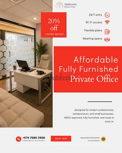  FURNISHED PRIVATE OFFICE FOR RENT IN DOHA