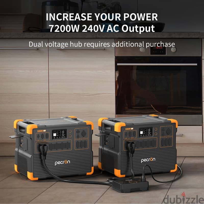PECRON Two E3600LFP Portable Power Station with 240V Double Voltage 5