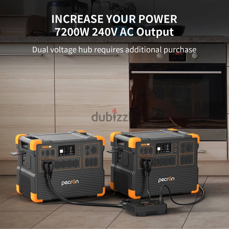 PECRON Two E3600LFP Portable Power Station with 240V Double Voltage 6