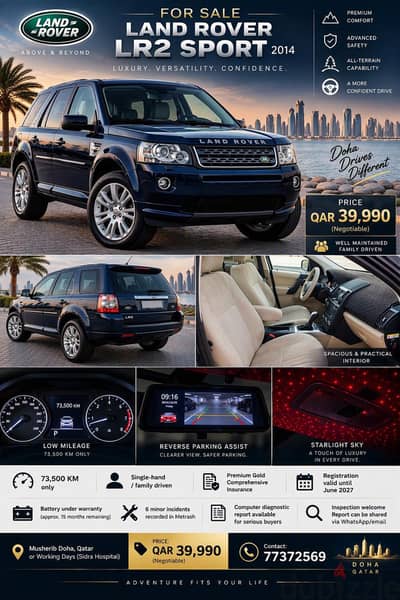 Land Rover LR2 Sport 2014 for Sale | Only 73,500 KM
