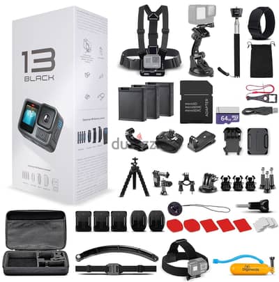 GoPro HERO13 - Action Camera + 64GB Card, 50 Piece Accessory Kit