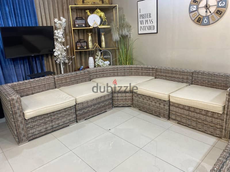Luxury cane customize outdoor L shape 4