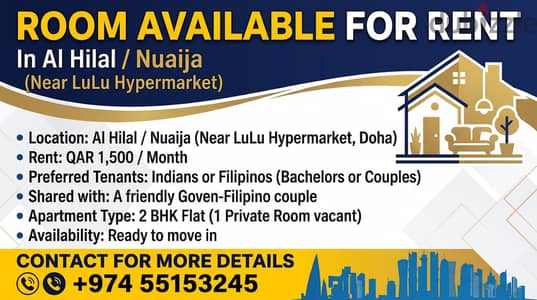 1BHK(SHARING IN 2BHK)COMMISSION,HILAL