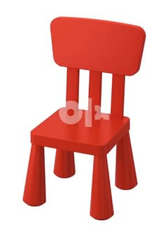 Ikea red table & chair 0