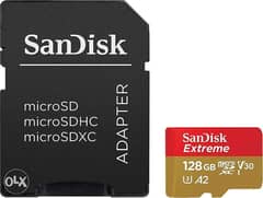 SanDisk 128GB Extreme microSD UHS-I Card with Adapter - U3 A2 0