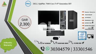 DELL OptiPlex 7040 i7-6th Gen Dell 24'' Monitor 32GB RAM 512GB SSD 0