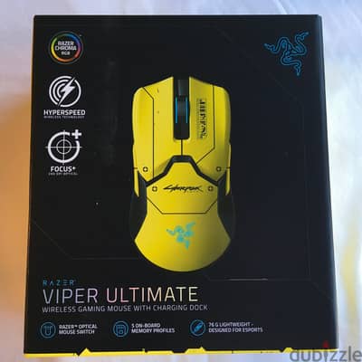 NEW Cyberpunk 2077 Razer Viper Ultimate with Charging Dock Offic