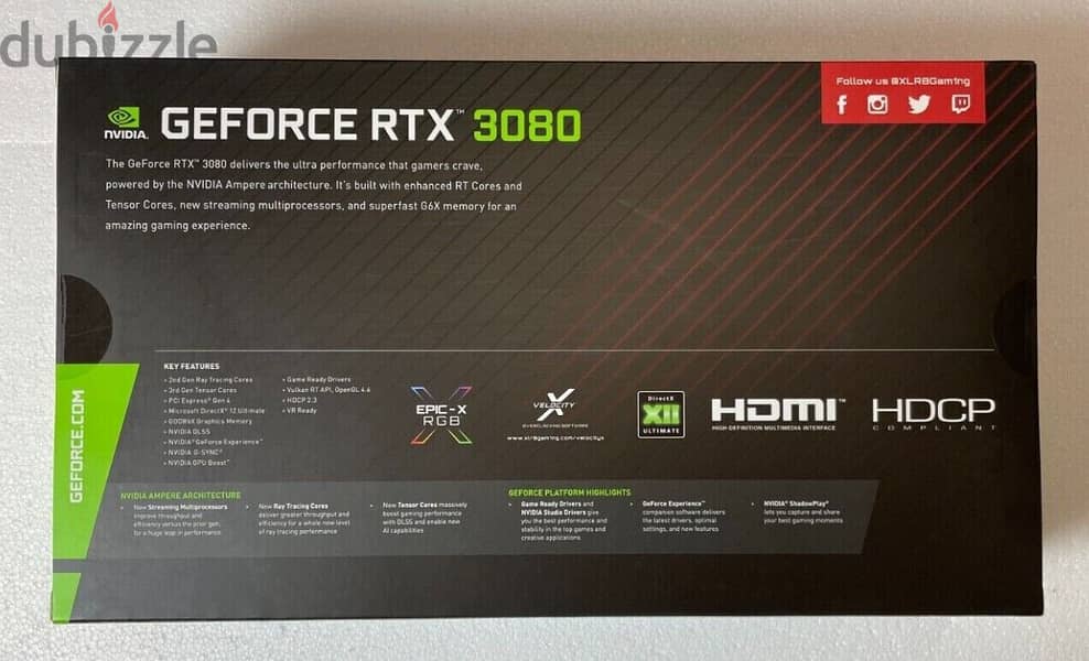 BRAND NEW PNY GeForce RTX 3080 XLR8 Gaming EPIC-X RGB Triple 2