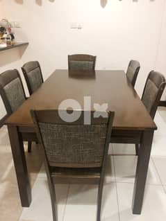 Brand new dining table with 6 cushion chairs for sale 0
