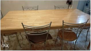 Wooden Dining Table with 6 chairs 0