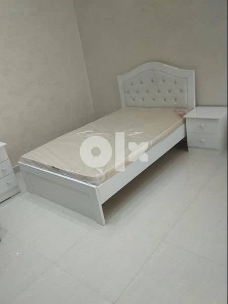 single bed with mattress local made wooden 4