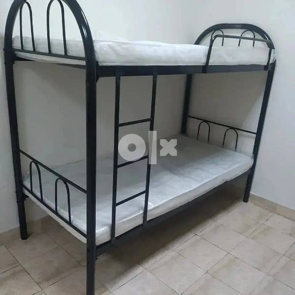 Steel bed with mattress 2