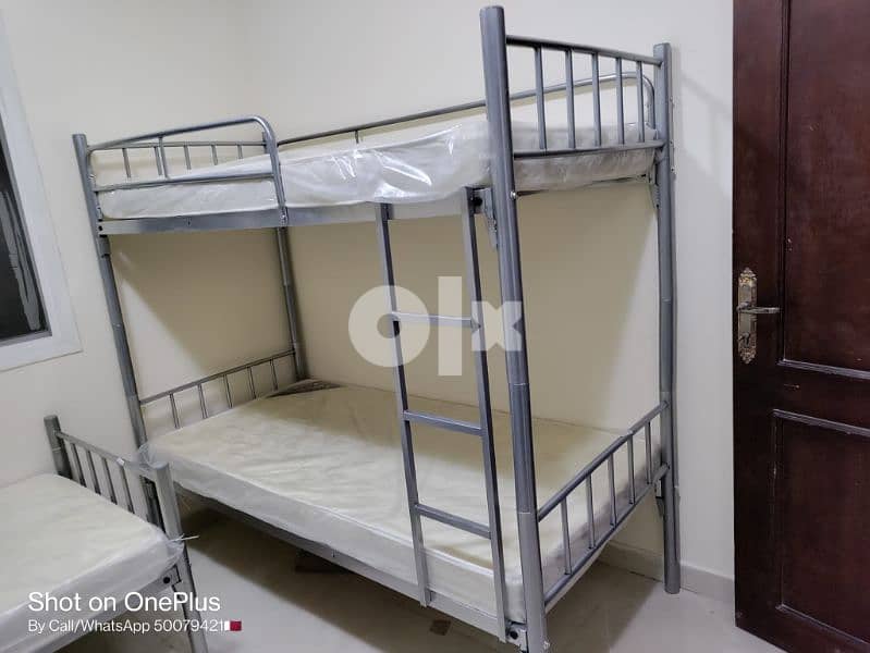 Steel bed with mattress 4