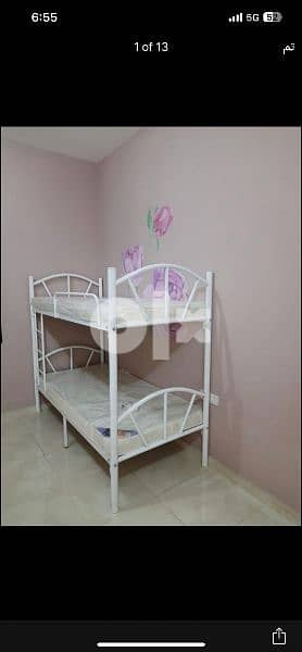 Steel bed with mattress 5