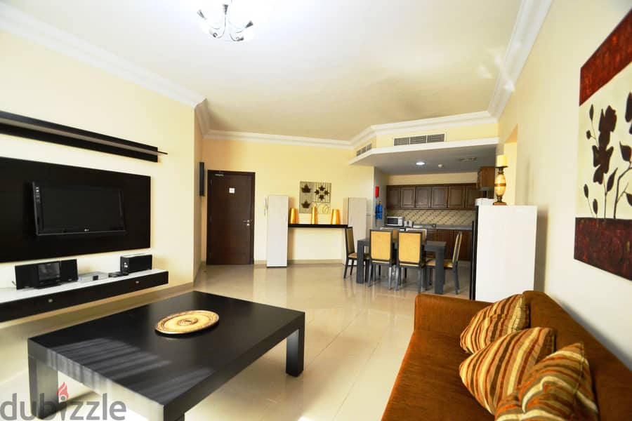 2-bed furnished apartment with pool and gym 10