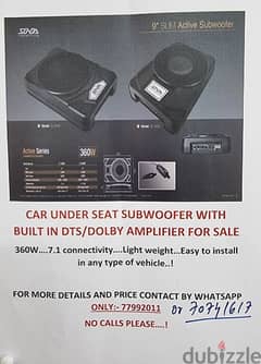 AMPLIFIER WITH BUILT IN SUBWOOFER FOR CAR 0