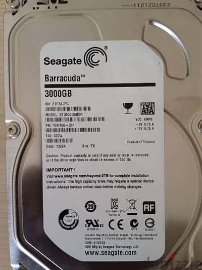 3TB hard disk (3000GB)
Seagate Brand
160 QR only