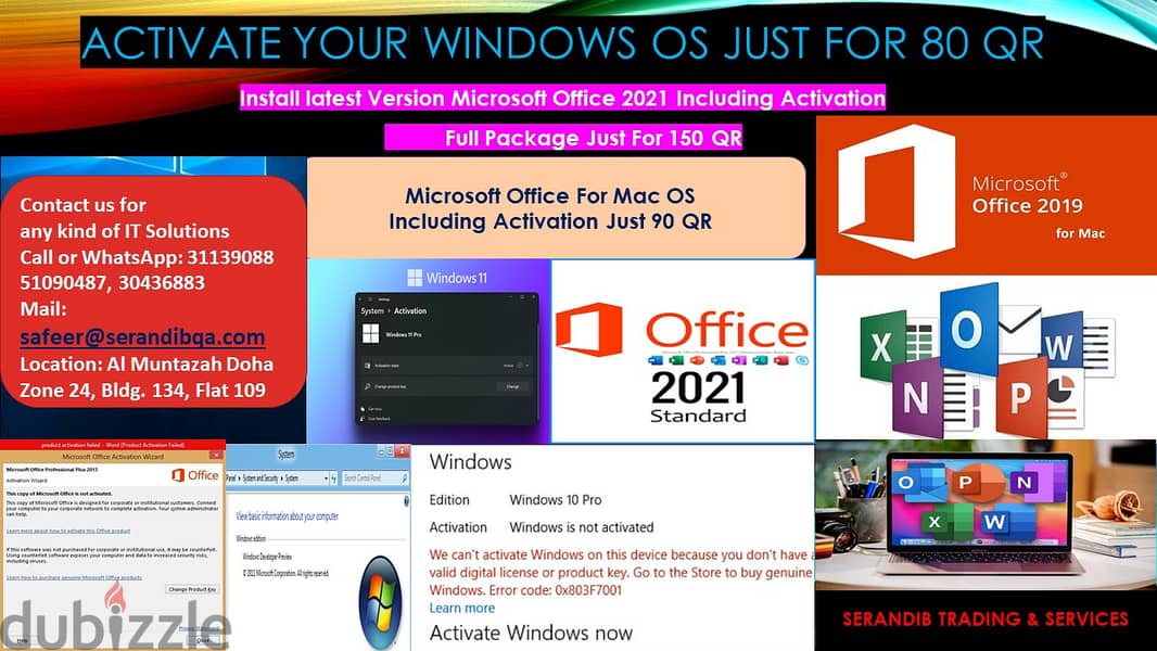 Windows Activation, Software Service, Ms Office for Mac and Windows 0