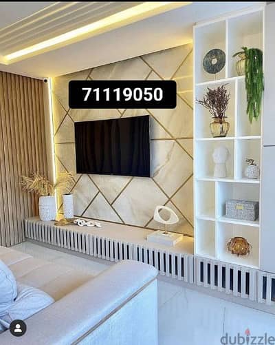 tv stand, maintenance Carpenter, gypsum board partition work