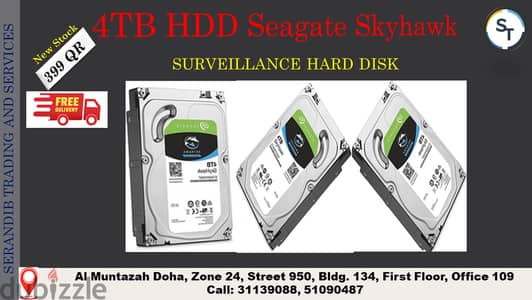 4TB HDD Seagate Skyhawk  SURVEILLANCE HARD DISK  New Stock  399 QR