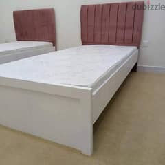 New wooden Bed with mattress 0