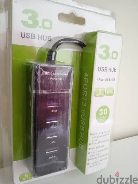USB Hub 4 Ports 3.0 with LED indication 
J 1