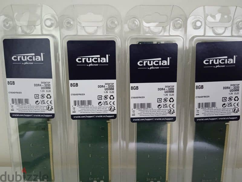 Desktop RAM 8GB-3200 UDIMM 1.2V 
Brand: CRUCIAL 1